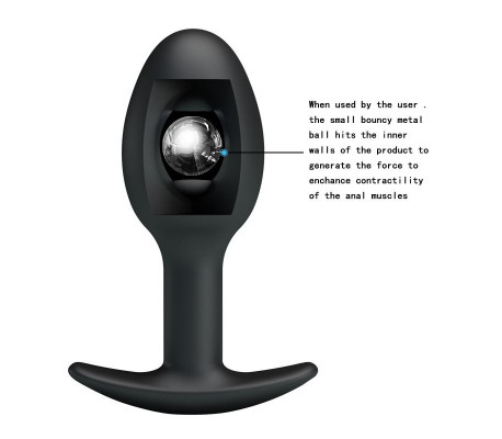 Plug Anal Silicona Negro con Bola
