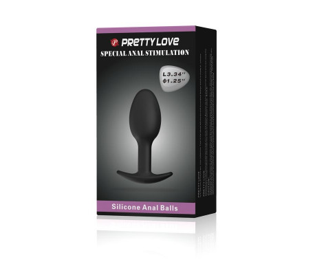 Plug Anal Silicona Negro con Bola