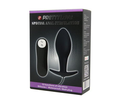 Plug Anal Negro Forma Ancla con Control Remoto