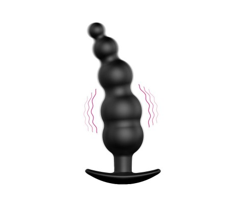 Vibrador Anal Burbujas Negro con Control Remo cl70