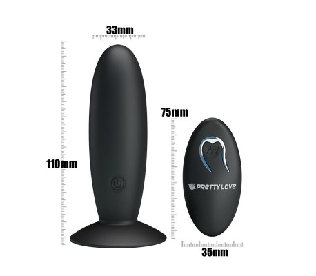 Plug Anal con Control Remoto Color Negro