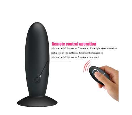 Plug Anal con Control Remoto Color Negro