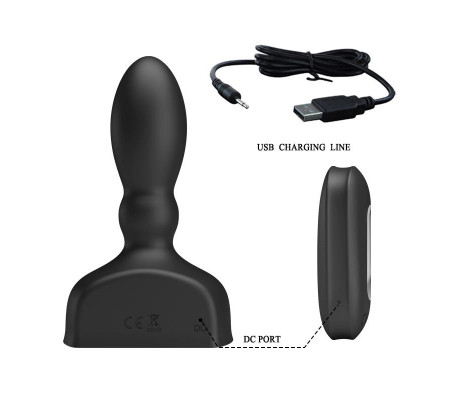 Estimulador Anal Harriet Inflable USB Silicone Negro