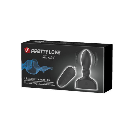 Estimulador Anal Harriet Inflable USB Silicone Negro