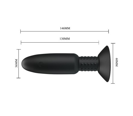 Plug Anal con Vibración y Rotación con Control Remoto USB