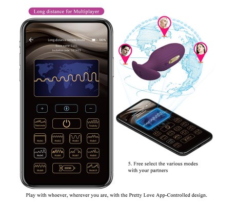 Jefferson Plug Anal con Vibración y Electroshock con APP