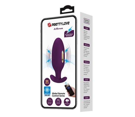 Jefferson Plug Anal con Vibración y Electroshock con APP