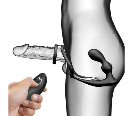 Marshall Plug Anal con Vibración y Anillo para el Pene y Testículos