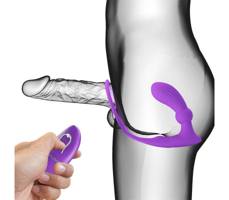 Warren Plug Anal y Anillo para el Pene con Vibración y Pulsación a Control Remoto