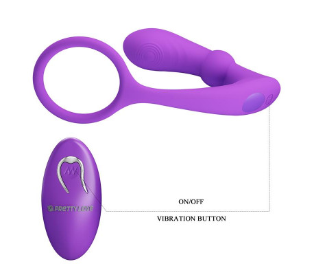 Warren Plug Anal y Anillo para el Pene con Vibración y Pulsación a Control Remoto