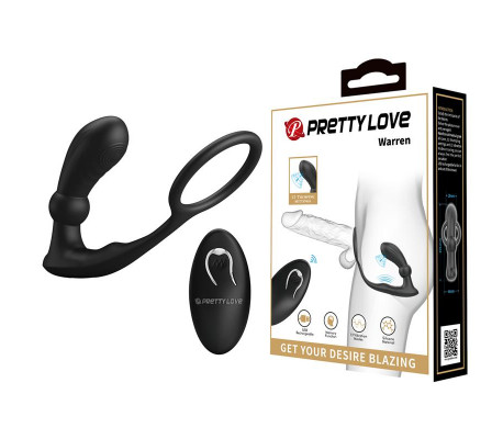 Warren Plug Anal y Anillo para el Pene con Vibración y Pulsación a Control Remoto