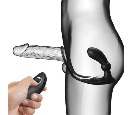 Warren Plug Anal y Anillo para el Pene con Vibración y Pulsación a Control Remoto