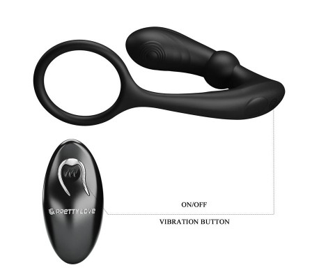 Warren Plug Anal y Anillo para el Pene con Vibración y Pulsación a Control Remoto