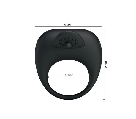 Pretty Love Anillo Vibrador Tonguo Negro