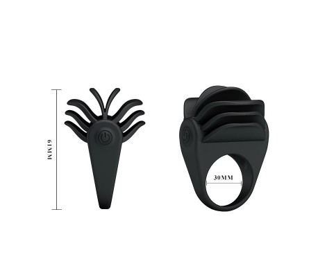Pretty Love Anillo Vibrador Chester Color Negro