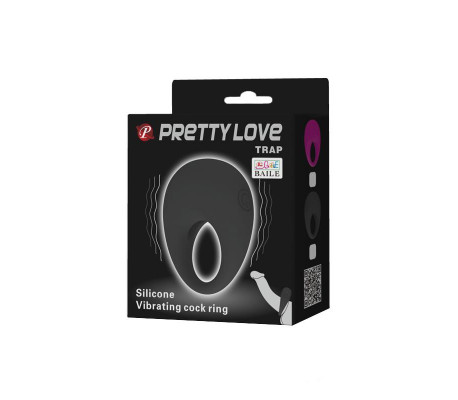 Pretty Love Anillo Vibrador Trap Color Negro