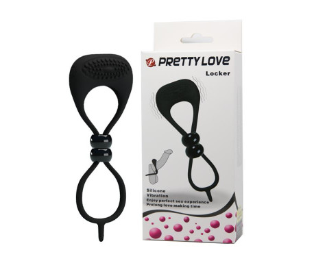 Pretty Love Anillo Vibrador Locker Color Negro