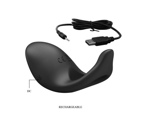 Anillo Vibrador Gemma USB Silicona Negro