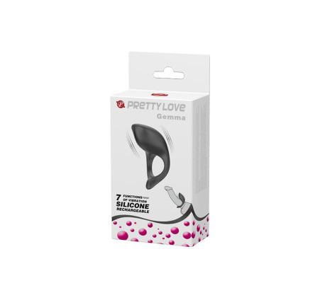 Anillo Vibrador Gemma USB Silicona Negro