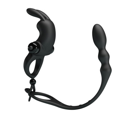 Anillo Vibrador con Cadena Anal Desmontable