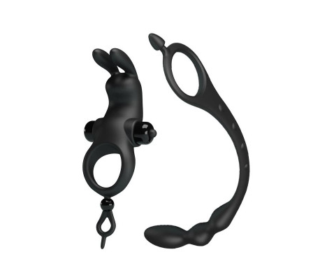Anillo Vibrador con Cadena Anal Desmontable