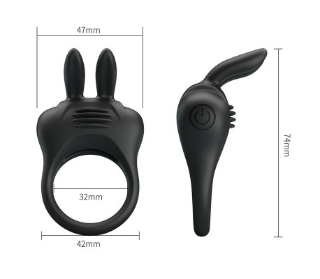 Davion Anillo para el Pene con Vibración y Conejito