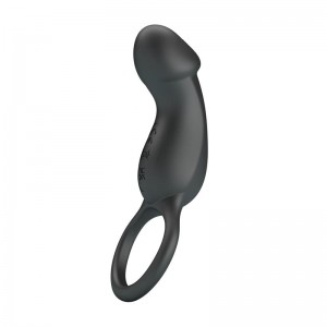 Trae Anillo Vibrador  Silicona USB Negro
