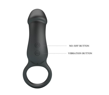 Trae Anillo Vibrador  Silicona USB Negro