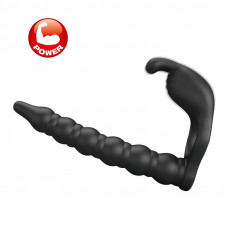 Blackney Anillo Vibrador con Plug Silicona Negro