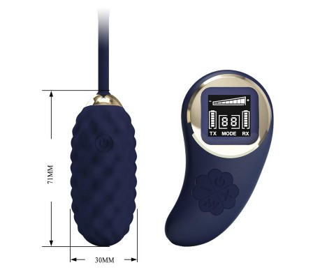 Vivian Huevo Vibrador con Control Remoto con Pantalla Digital Azul