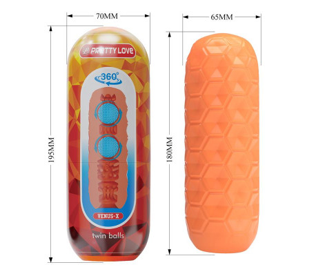 Masturbador Manual HoneyComb con 2 Bolas Internas