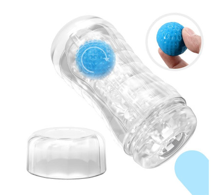 Planet Ball-Rolling Masturbador Azul