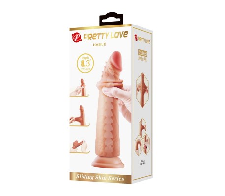 Kable Dildo Piel Deslizante Retractil 8.3