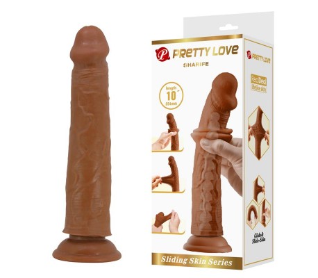 Sharife Dildo con Piel Deslizante-Retractil 25 cm