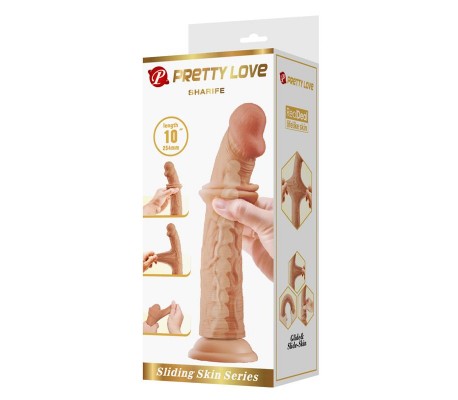 Sharife Dildo con Piel Deslizante-Retractil 25 cm