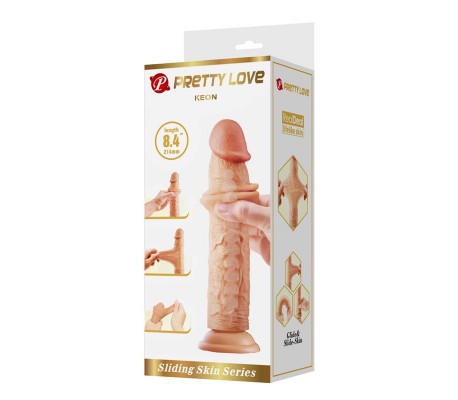 Keon Dildo con Piel Deslizante-Retractil 21 cm