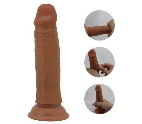 Quentin Dildo con Piel Deslizante-Retractil 18.4 cm