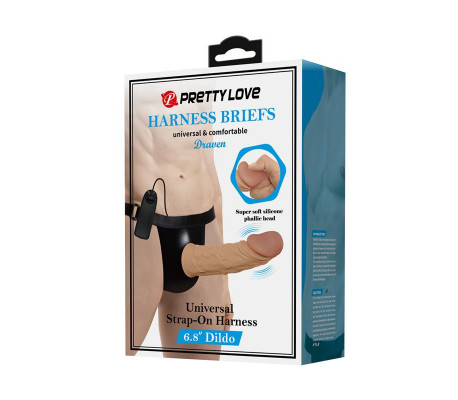 Draven Arnés Universal Ajustable con Dildo Hueco con Vibración