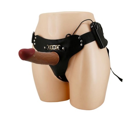 Arnés con Dildo Hueco y Vibración con Control Remoto Starks