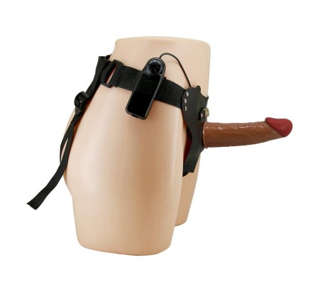Arnés con Dildo Hueco y Vibración con Control Remoto Starks
