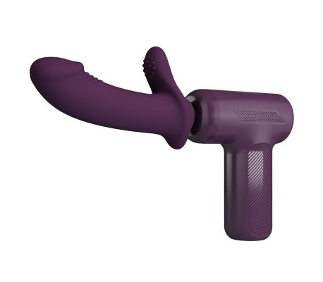 Dj Scholar Pistola de Masaje con Dildo Funcion Empuje Púrpura