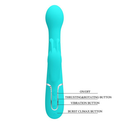 Vibrador con Thrusting y Bolas Rotatorias Dejon Azul