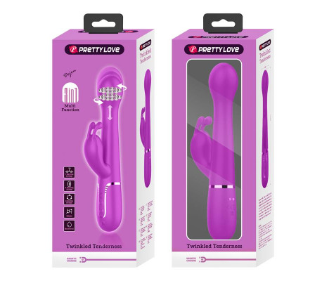 Vibrador con Thrusting y Bolas Rotatorias Dejon Rosa