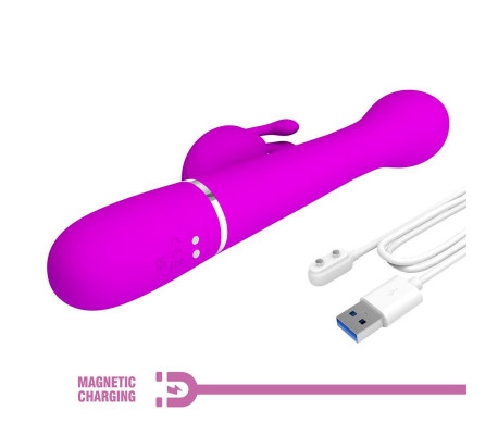 Vibrador con Thrusting y Bolas Rotatorias Dejon Rosa