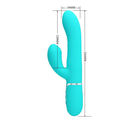 Mariana Vibrador 4 en 1 Silicona Turquesa