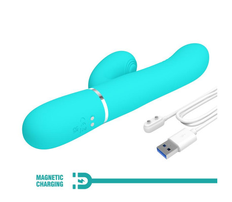 Mariana Vibrador 4 en 1 Silicona Turquesa