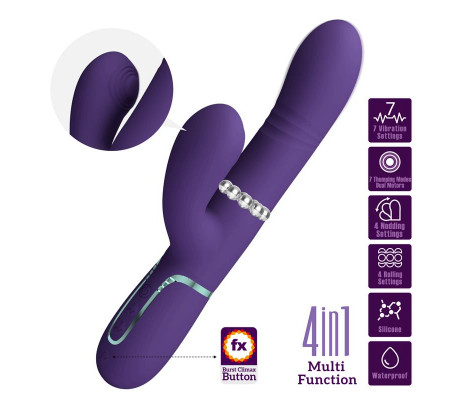 Mariana Vibrador 4 en 1 Silicona Morado