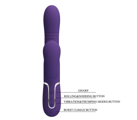Mariana Vibrador 4 en 1 Silicona Morado