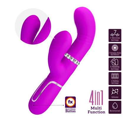 Mariana Vibrador 4en1 Silicona Fucsia