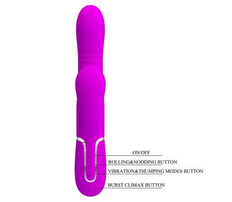 Mariana Vibrador 4en1 Silicona Fucsia